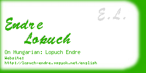 endre lopuch business card